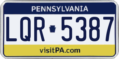 PA license plate LQR5387