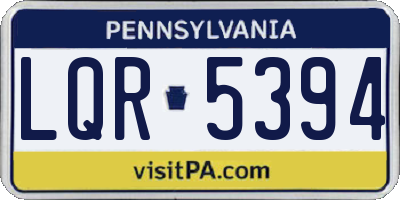 PA license plate LQR5394