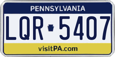 PA license plate LQR5407