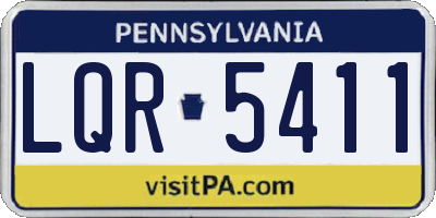PA license plate LQR5411