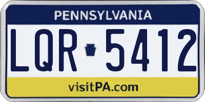 PA license plate LQR5412