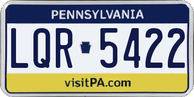 PA license plate LQR5422