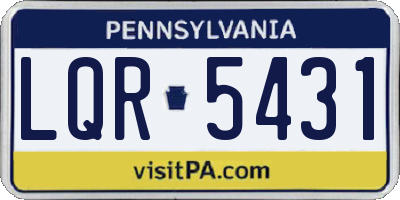 PA license plate LQR5431