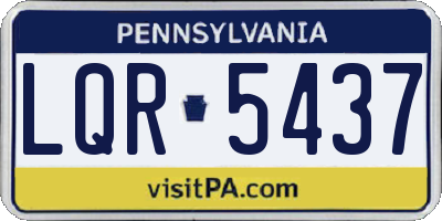 PA license plate LQR5437