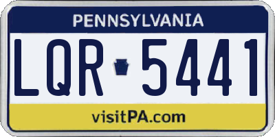 PA license plate LQR5441