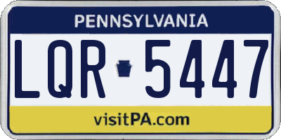 PA license plate LQR5447