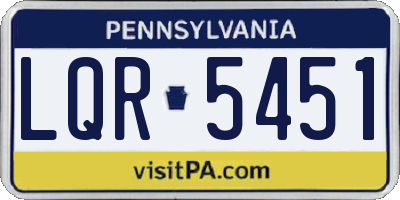 PA license plate LQR5451