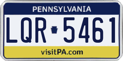 PA license plate LQR5461