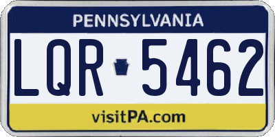 PA license plate LQR5462