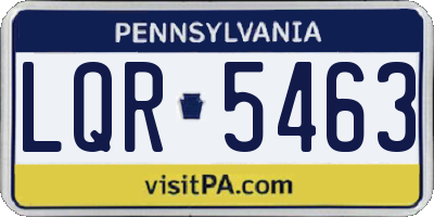 PA license plate LQR5463