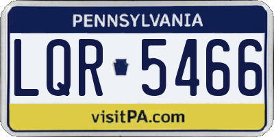 PA license plate LQR5466