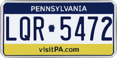 PA license plate LQR5472