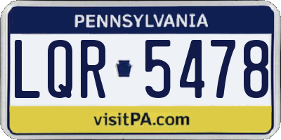 PA license plate LQR5478