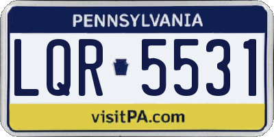 PA license plate LQR5531