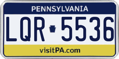PA license plate LQR5536