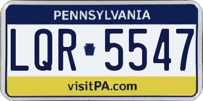 PA license plate LQR5547