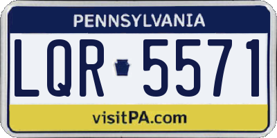 PA license plate LQR5571