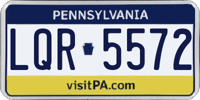 PA license plate LQR5572