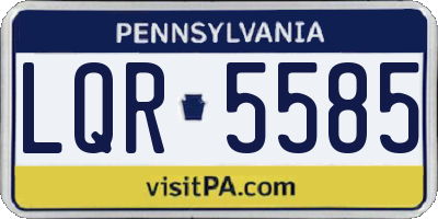 PA license plate LQR5585