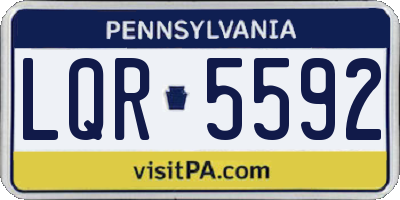 PA license plate LQR5592
