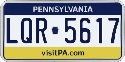 PA license plate LQR5617