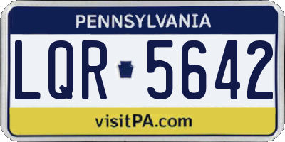 PA license plate LQR5642