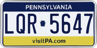 PA license plate LQR5647