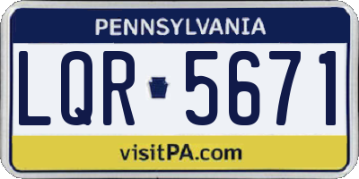 PA license plate LQR5671