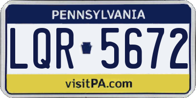 PA license plate LQR5672