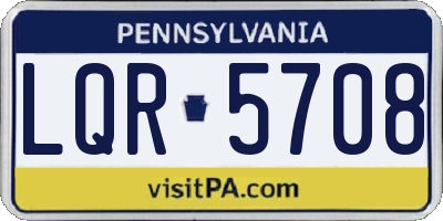 PA license plate LQR5708