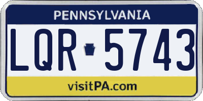 PA license plate LQR5743