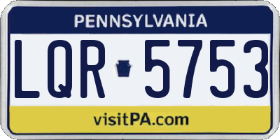 PA license plate LQR5753