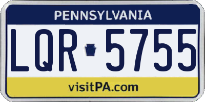 PA license plate LQR5755