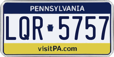 PA license plate LQR5757