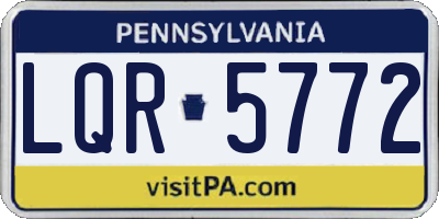 PA license plate LQR5772