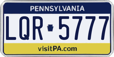 PA license plate LQR5777