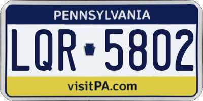 PA license plate LQR5802