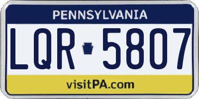 PA license plate LQR5807