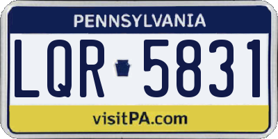 PA license plate LQR5831
