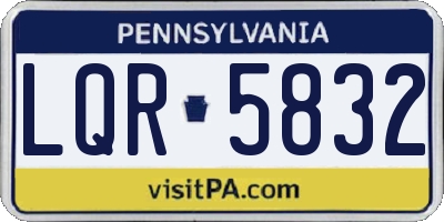 PA license plate LQR5832