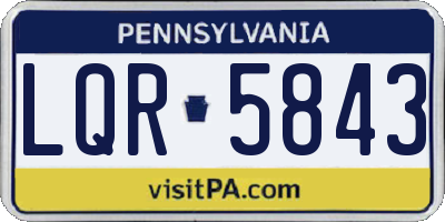 PA license plate LQR5843