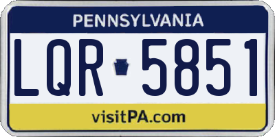 PA license plate LQR5851