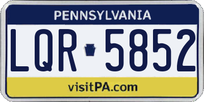 PA license plate LQR5852