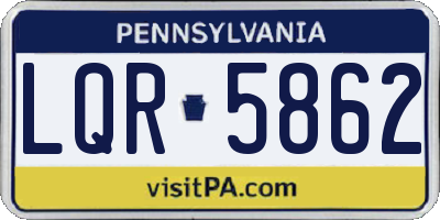 PA license plate LQR5862