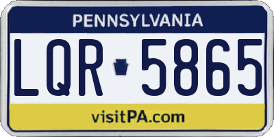 PA license plate LQR5865