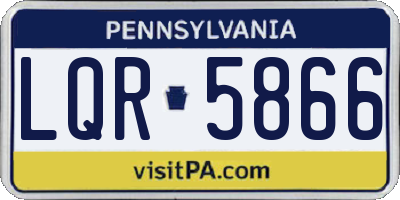 PA license plate LQR5866