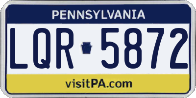 PA license plate LQR5872
