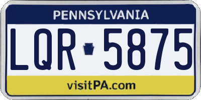 PA license plate LQR5875