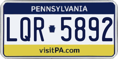 PA license plate LQR5892
