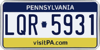 PA license plate LQR5931